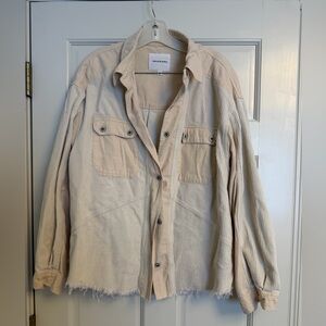 Thread & Supply Cream Corduroy Utility Shacket